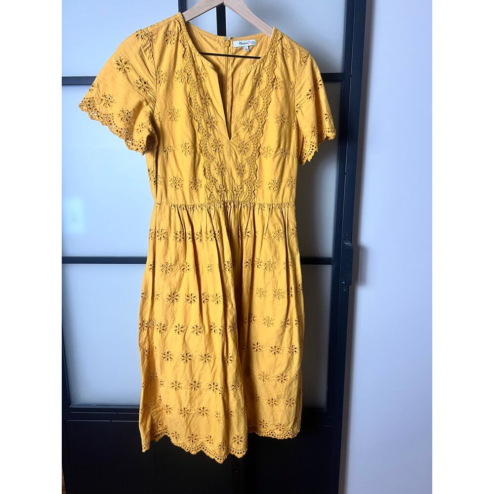 Madewell Scalloped Eyelet Midi Dress Size 4